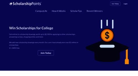 Scholarship points - Dec 27, 2023 · Scholarship Points is a legitimate site that gives students a chance to win scholarships. While the platform is yet to be reviewed by sites like Trustpilot, Sitejabber, or Surveypolice, most users have commented on Facebook that it is a reliable site that offers scholarships. 